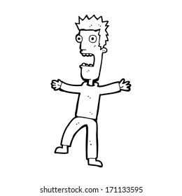 caricatura de hombre aterrorizado