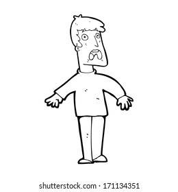cartoon terrified man