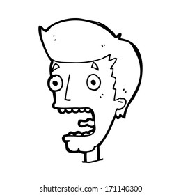 cartoon terrified man