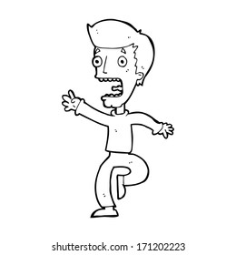 caricatura de hombre aterrorizado