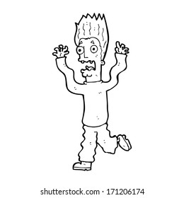 cartoon terrified man