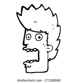 cartoon terrified man
