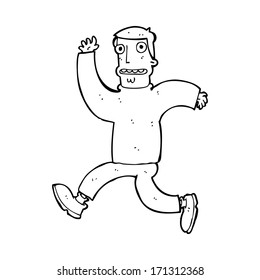 caricatura de hombre aterrorizado