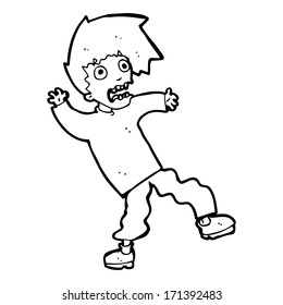 cartoon terrified man
