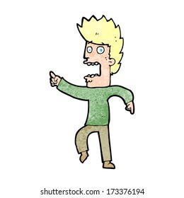 cartoon terrified man