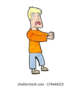 caricatura de hombre aterrorizado