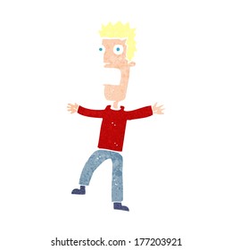 cartoon terrified man