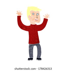 caricatura de hombre aterrorizado