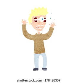 cartoon terrified man