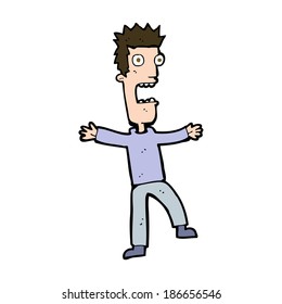 cartoon terrified man