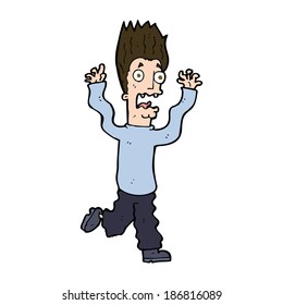 caricatura de hombre aterrorizado