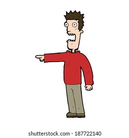 cartoon terrified man