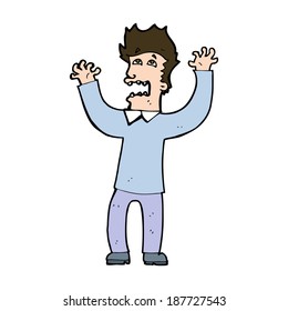 cartoon terrified man