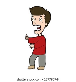 cartoon terrified man