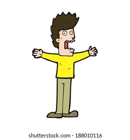 cartoon terrified man