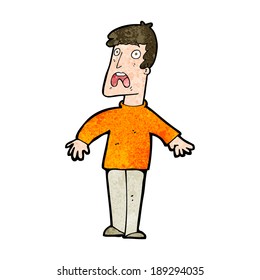 caricatura de hombre aterrorizado
