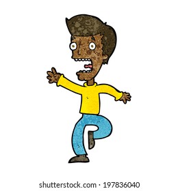 caricatura de hombre aterrorizado