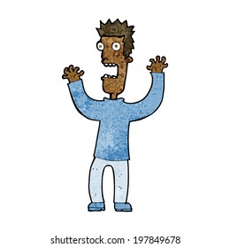 cartoon terrified man
