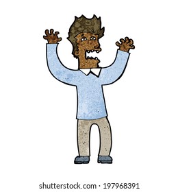 cartoon terrified man