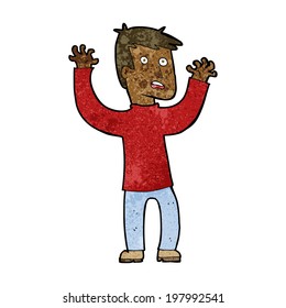 cartoon terrified man