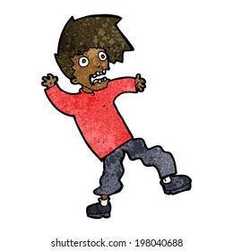 caricatura de hombre aterrorizado