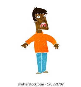 caricatura de hombre aterrorizado