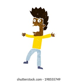 cartoon terrified man