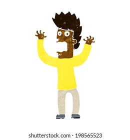 cartoon terrified man
