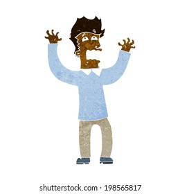 cartoon terrified man