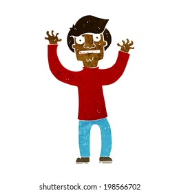 cartoon terrified man