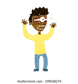 caricatura de hombre aterrorizado