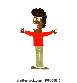 cartoon terrified man