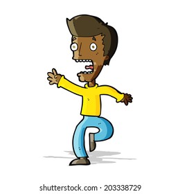 cartoon terrified man