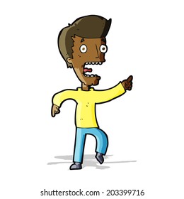 cartoon terrified man