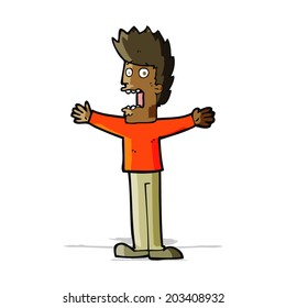 desenho animado homem aterrorizado