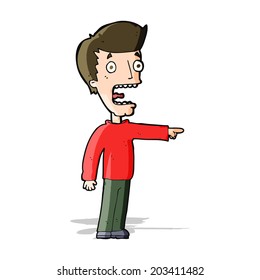 cartoon terrified man