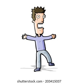 cartoon terrified man