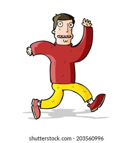 cartoon terrified man