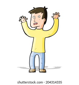 cartoon terrified man