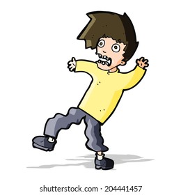 cartoon terrified man