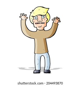 cartoon terrified man