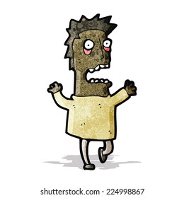 cartoon terrified man