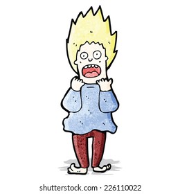 caricatura de hombre aterrorizado