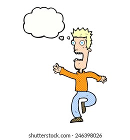 cartoon terrified man