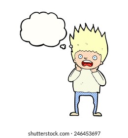 cartoon terrified man