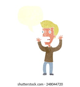 cartoon terrified man