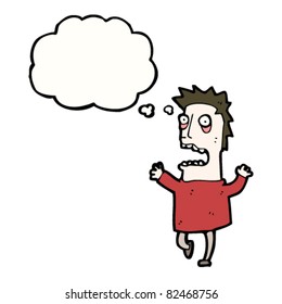 caricatura de hombre aterrorizado