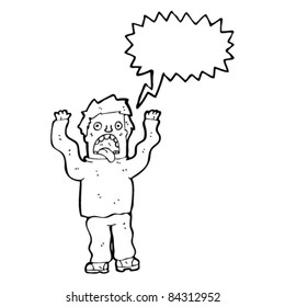 cartoon terrified man