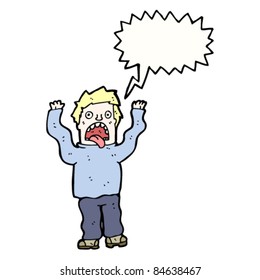 caricatura de hombre aterrorizado
