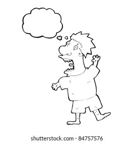 cartoon terrified man